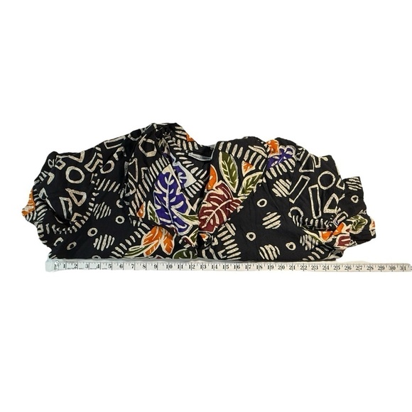 VTG Geometric Bib Collar Button Up Shirt 26/28 XXL 80s Tropical Dopamine Artsy - Picture 8 of 12